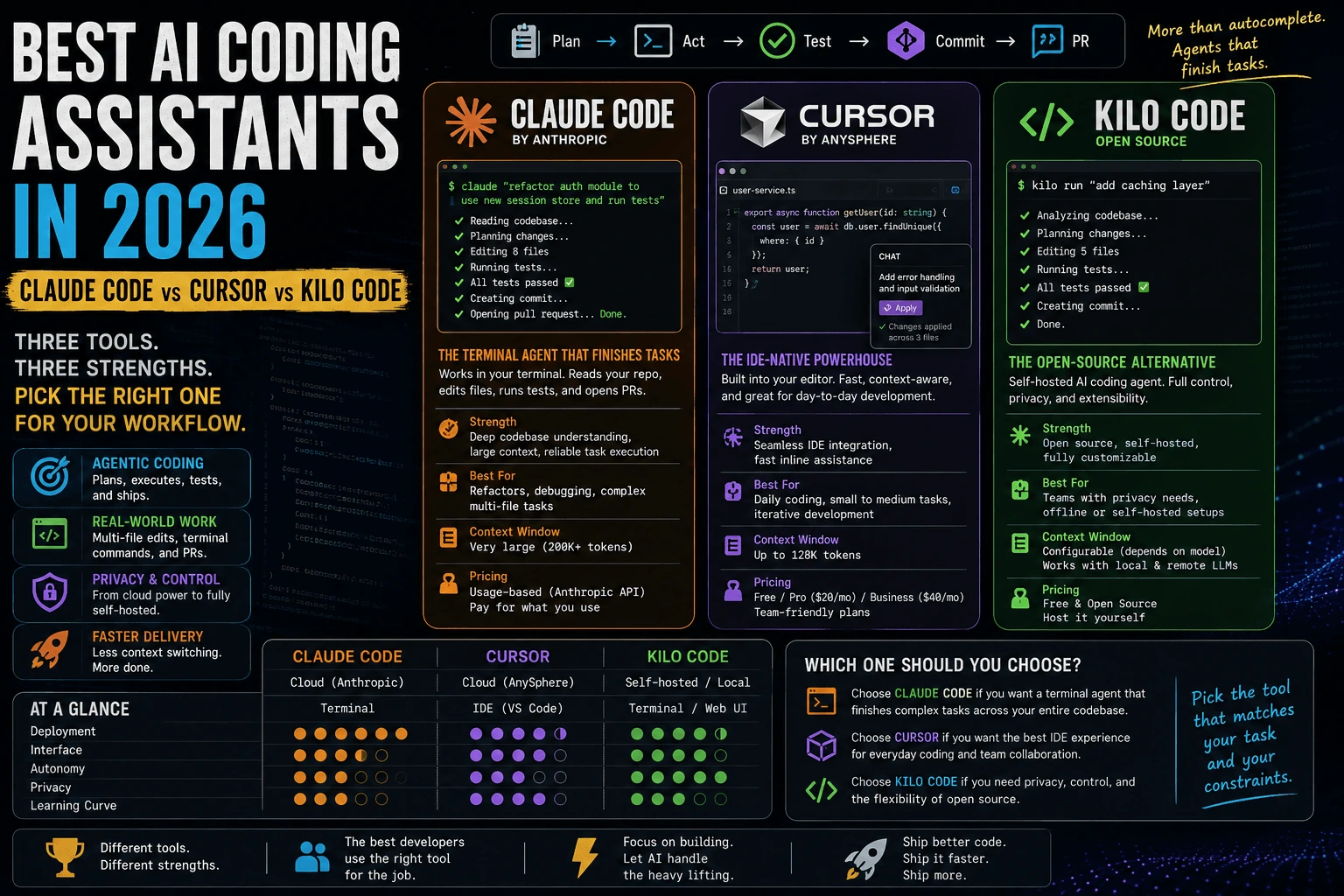 Best AI Coding Assistants in 2026: Claude Code vs Cursor vs Kilo Code