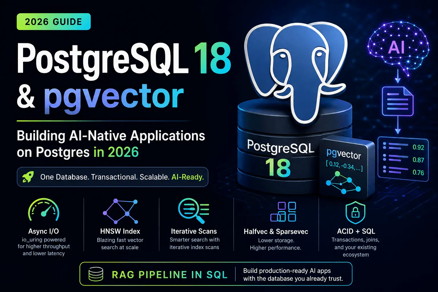 PostgreSQL 18 and pgvector: Building AI-Native Applications on Postgres in 2026